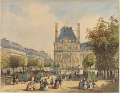 Rue de Rivoli och Pavillon Marsan av Francois Etienne Villeret