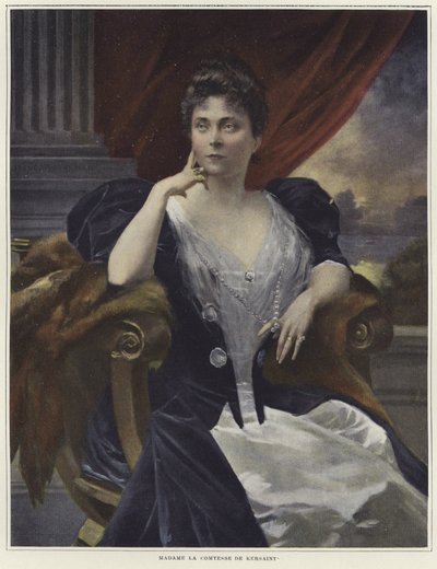 Porträtt av Madame la Cometesse de Kersaint av Francois Flameng