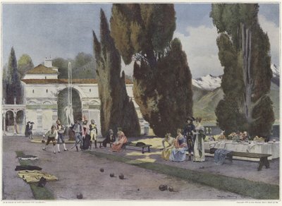 Soldater som spelar boule under den italienska kampanjen av Francois Flameng