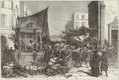En gata i Neapel (gravyr) av Francois Fortune Antoine (after) Ferogio