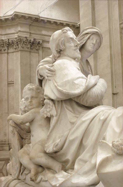 Detalj av begravningsmonumentet till Armand-Jean du Plessis, kardinal Richelieu 1585-1642, 1694 marmor se även 245284 av Francois Girardon