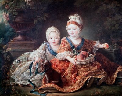 Hertig av Berry (senare Ludvig XVI) och greve av Provence (senare Ludvig XVIII) som barn av Francois Hubert Drouais