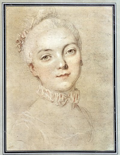 Porträtt av Jeanne Becu, grevinna (eller madame) av Barry (1743-1793) - teckning av François Drouais av Francois Hubert Drouais