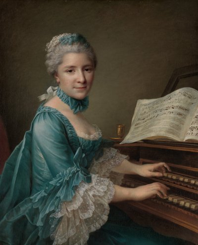 Porträtt av en kvinna, sägs vara Madame Charles Simon Favart..., 1757. av Francois Hubert Drouais