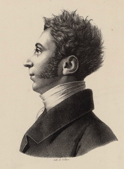 Porträtt av Franz Xavier Wolfgang Mozart 1791-1844, 1820-talet. av Francois Le Villain