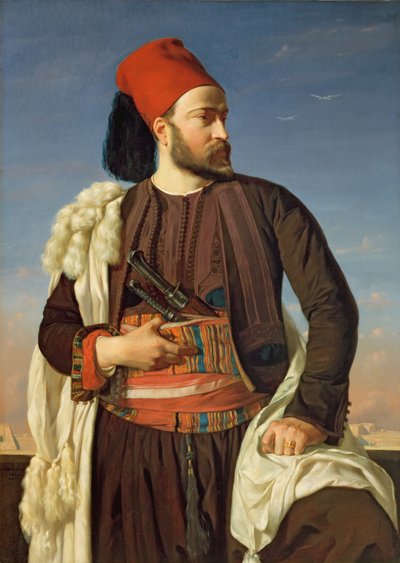 Porträtt av Leconte de Floris i den egyptiska arméns uniform, 1840 av Francois Leon Benouville