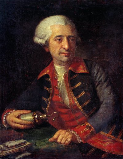 Porträtt av Antoine Louis Lavoisier (1746-1794) fransk kemist i uniform som generalinspektör för Powders of Armees of Land and Sea. Målning av Francois-Louis Brossard de Beaulieu (1727-1810). Chateaux de Versailles och Trianon, Versailles, Frankrike. av Francois Louis Brossard de Beaulieu