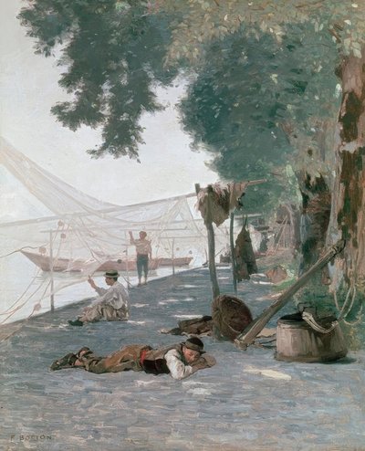 Nät och fiskare av Francois Louis David Bocion