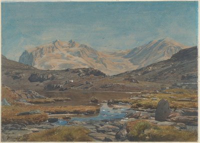 Bergslandskap av Francois Louis Francais