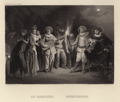 Maskeradare av Francois Louis Joseph Watteau