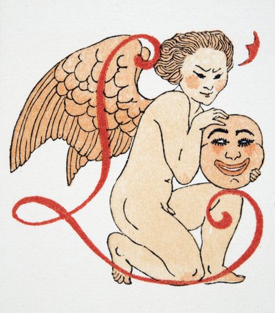 Cupid, pub. 1922 (stenciltryck) av Francois Louis Schmied
