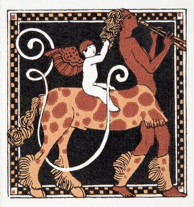 Bokstaven U, från Personages de Comedie, pub. 1922 (stenciltryck) av Francois Louis Schmied