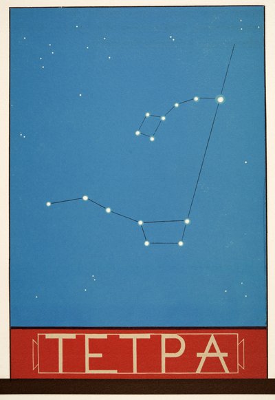 Tetpa (konstellation), från Prometheus Enchained by Aeschylus, pub. 1941 (stenciltryck) av Francois Louis Schmied