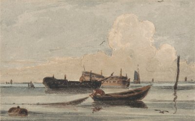 Båtar på ett lugnt hav av Francois Louis Thomas Francia