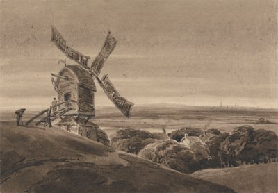 Landskap med en väderkvarn av Francois Louis Thomas Francia