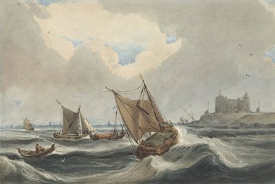Fartyg framför hamnen i Vlissingen av Francois Louis Thomas Francia