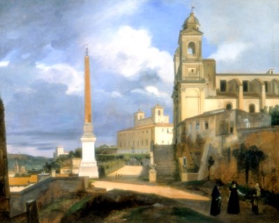 Treenigheten av bergen och Medicivillan, Rom, 1808 av Francois Marius Granet