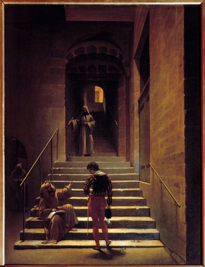 Vy över interiören av ett kloster i Rom Målning av Francois Marius Granet (1775-1849) 1800-talets sön. 0,65x0,49 m Pau, Museum of Fine Arts av Francois Marius Granet