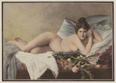 Visna blommor från en älskare (färg litho) av Francois Maurice Lard