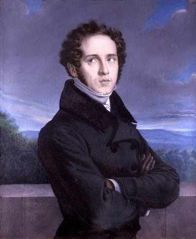 Porträtt av Vincenzo Bellini (1801-1835) (olja på duk) av Francois Millet