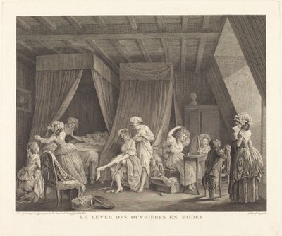 Ökningen av arbetare i lägen av Francois Nicolas Barthelemy Dequevauviller after Nicolas Lavreince