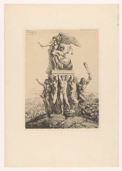Allegorisk representation med Justitia och sanningen Le Triomphe de la Justice et de la Verite av Francois Nicolas Chifflart