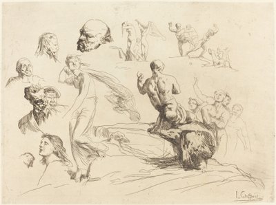 Skissblad av Francois Nicolas Chifflart