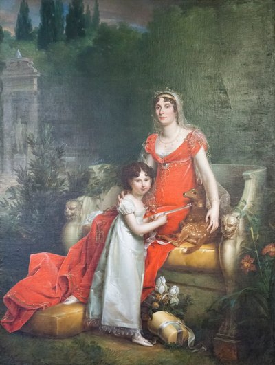 Elisa Bonaparte Baciocchi med sin dotter Napoleona Elisa av Baron François Pascal Simon Gérard