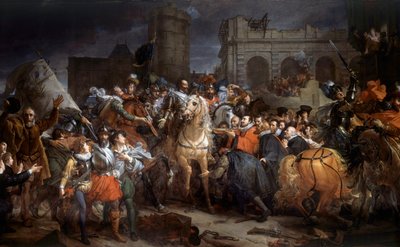 Entré till Henri IV (1553-1610) i Paris, 22 mars 1594. Målning av Francois Gerard (1770-1837) av Baron François Pascal Simon Gérard