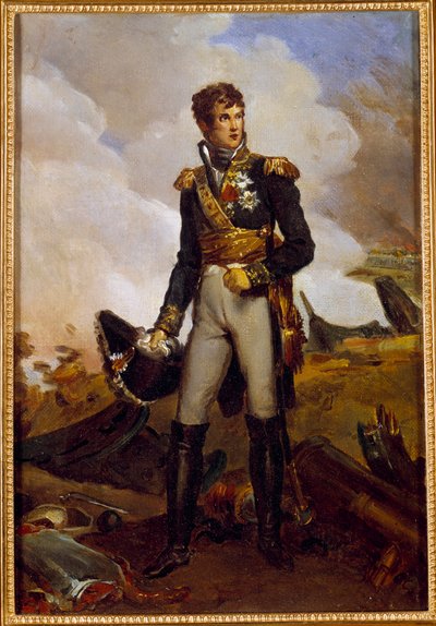 Porträtt vid foten av Jean Lannes, hertig av Montebello (1769-1809) marechal of Empire Målning av Francois Gerard (1770-1837) 1800-talets sön. 0,3x0,22 m av Baron François Pascal Simon Gérard