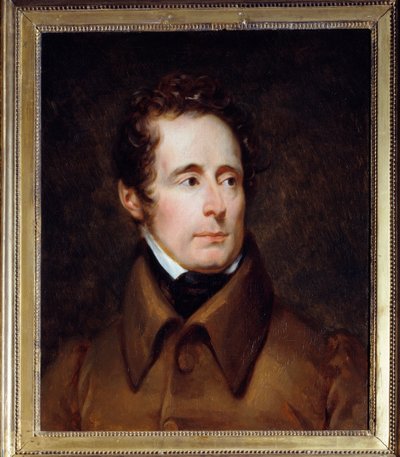 Porträtt av Alphonse de Lamartine (1791-1869), fransk författare och politiker. Målning av Francois Gerard (1770-1837) av Baron François Pascal Simon Gérard