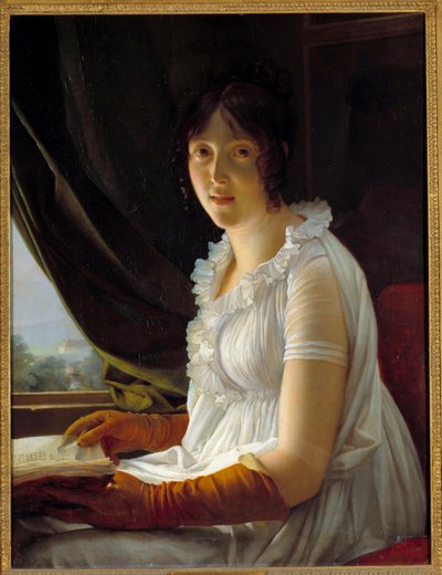 Porträtt av Madame Barbier Walbonne (1763-1837) hustru till målaren Jacques Luc Barbier Målning av Francois Gerard (1770-1837) 1796 Sön. 0,79x0,59 m av Baron François Pascal Simon Gérard