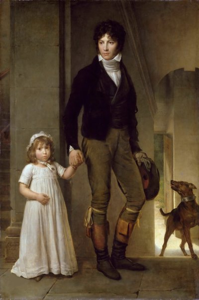 Jean-Baptiste Isabey 1767-1855 och hans dotter Alexandrine, 1795. av Francois Pascal Simon Gerard