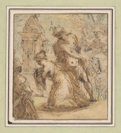 Halshuggning av ett helgon (Saint Catherine?) av Francois Perrier