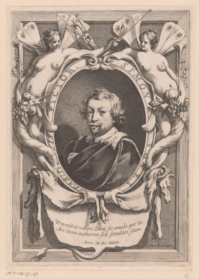 Porträtt av Simon Vouet Parismålaren Simon Vouet (titel på objekt) av Francois Perrier