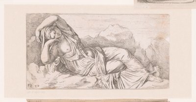 Staty av liggande Cleopatra Antika statyer av Rom (serietitel) av Francois Perrier
