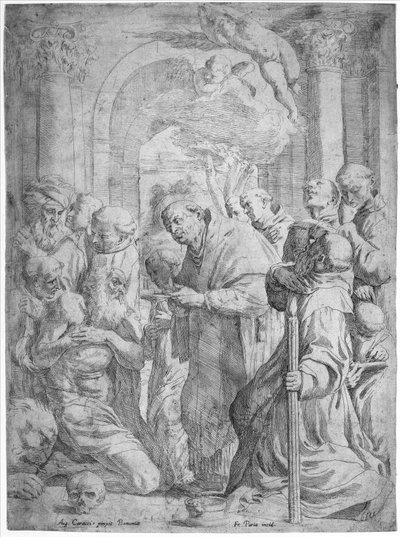 Den sista nattvarden av Saint Hieronymus, 1584-1650. av Francois Perrier