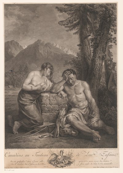 Kanadensiskt par vid deras barns grav Canadiens au Tombeau de Leur Enfant (titel på objekt) av Francois Robert Ingouf