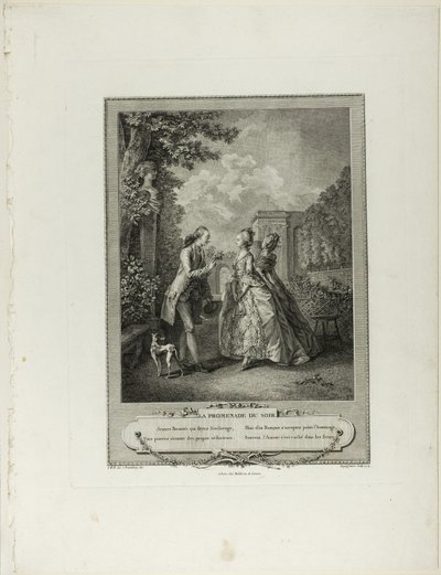 Kvällspromenad, från Monument du Costume Physique et Moral de la fin du Dix-huitième siècle av Francois Robert Ingouf