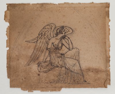 Allegorisk figur, ca 1825 (bläck och krita på papper) av Francois Rude