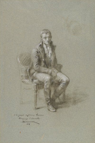 Sittande manlig figur av Francois Schommer