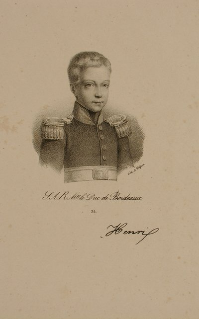 Henri Charles Ferdinand Marie Dieudonne av Frankrike, hertig av Bordeaux, greve av Chambord av Francois Seraphin Delpech