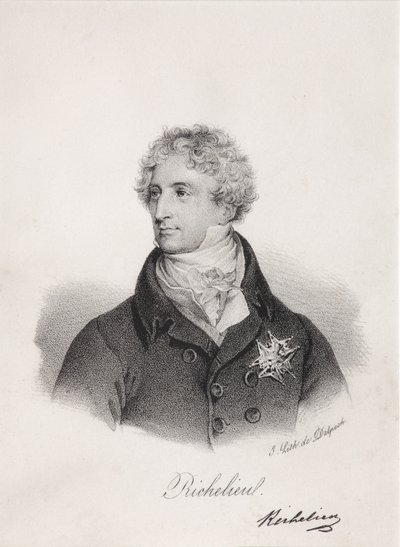 Porträtt av Armand Emmanuel du Plessis, hertig av Richelieu, 1820-talet av Francois Seraphin Delpech
