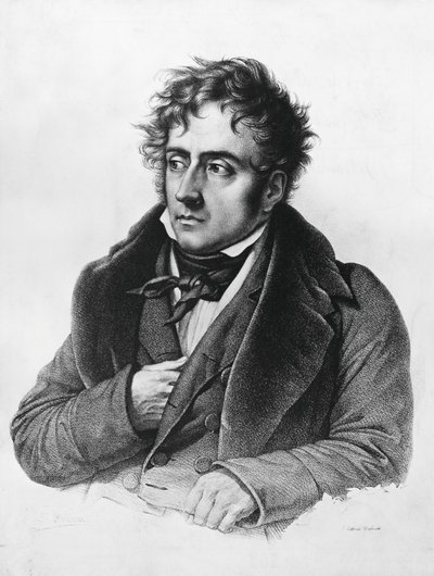 Porträtt av Francois-Rene, vicomte de Chateaubriand (1768-1848), fransk författare, politiker, diplomat och historiker av Francois Seraphin Delpech