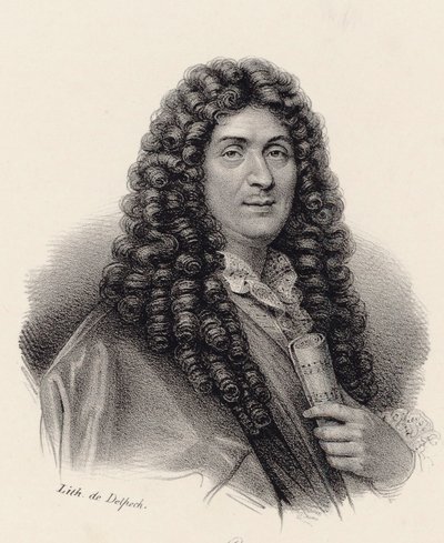 Porträtt av kompositören Jean-Baptiste Lully 1632-1687. av Francois Seraphin Delpech