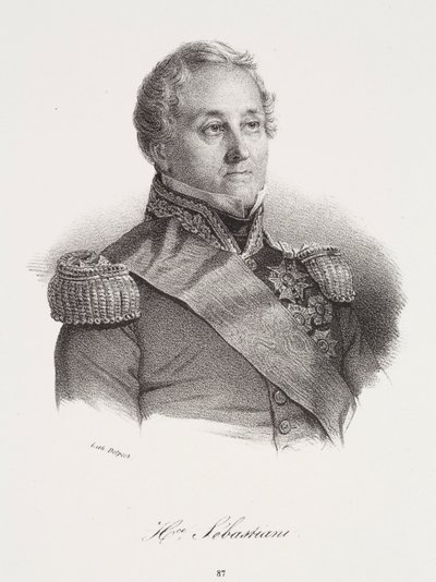 Porträtt av Horace Sébastiani av Francois Seraphin Delpech
