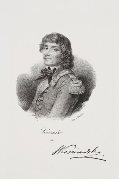 Porträtt av frihetskämpen Tadeusz Kościuszko av Francois Seraphin Delpech