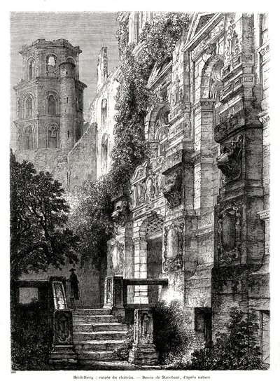Heidelbergs slott, Tyskland, 1886 av Francois Stroobant