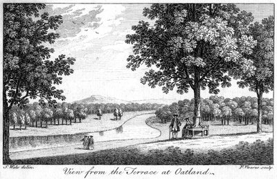 Utsikt från terrassen vid Oatland, 1700-tal. av Francois Vivares