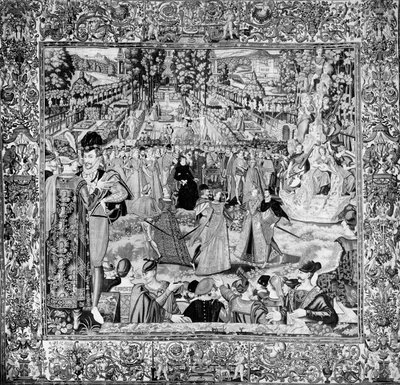 Festival för att hedra de polska ambassadörerna i närvaro av Catherine de Medici (1519-89) och Henri III (1551-89) av Francois after Quesnel